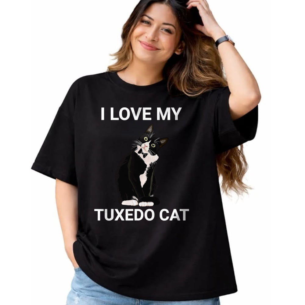 Cat Love Shirt, Funny Cat Lover Gift UnisexT-Shirt/Hoodie/Sweatshirt HLT00 - I Love My Tuxedo Cat, for Tuxedo Cat Lover, Funny Tuxedo Cat T-Shirt