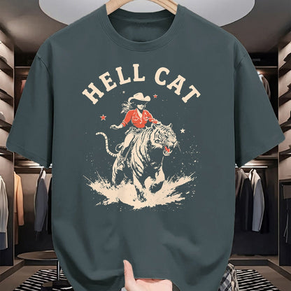 Cat Love Shirt, Funny Cat Lover Gift UnisexT-Shirt/Hoodie/Sweatshirt HLT00 - hell cat cowgirl riding tiger vintage funny T-Shirt