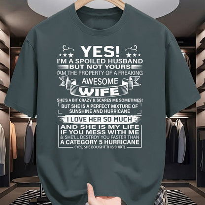 Best Husband Shirt, Wife and Husband Unisex T-Shirt/Hoodie/Sweatshirt HLT00 - Yes i_m A Spoiled Husband But Not Yours awesome Wife T-Shirt (2)
