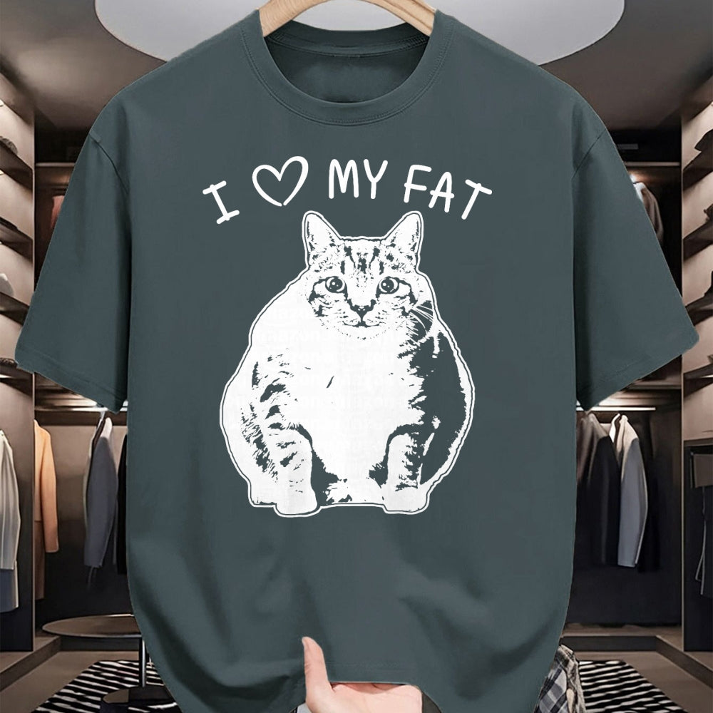 Cat Love Shirt, Funny Cat Lover Gift UnisexT-Shirt/Hoodie/Sweatshirt HLT00 - I Love My Fat Cat Funny Cat Lover T-Shirt Gift Idea T-Shirt