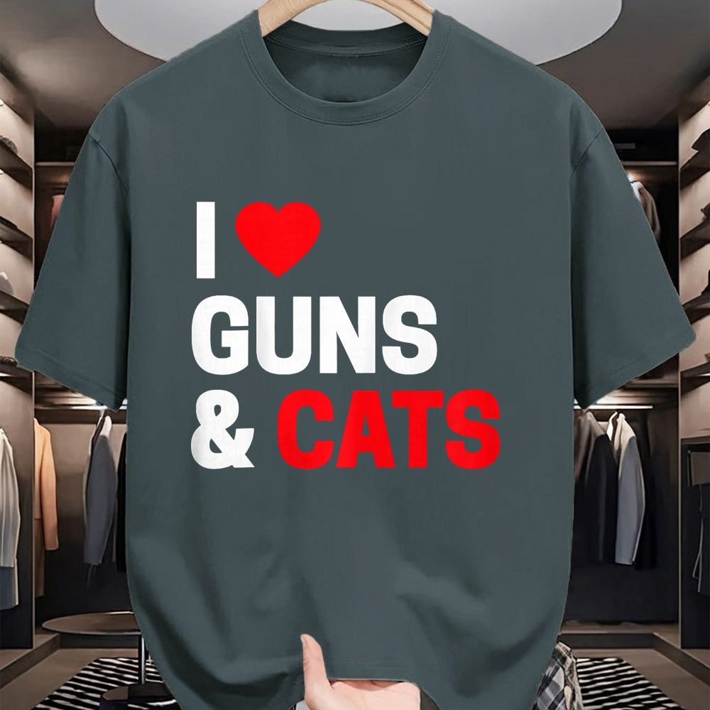 Cat Love Shirt, Funny Cat Lover Gift UnisexT-Shirt/Hoodie/Sweatshirt HLT00 - Cat Lovers Gifts for Men _ Women Funny I Love Guns _ Cats T-Shirt