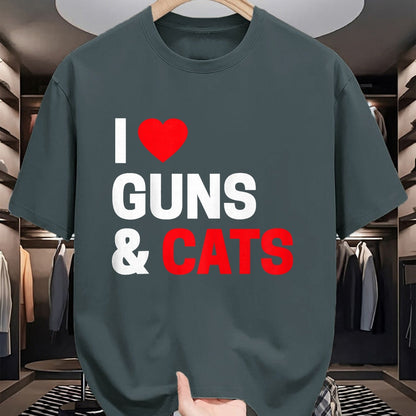 Cat Love Shirt, Funny Cat Lover Gift UnisexT-Shirt/Hoodie/Sweatshirt HLT00 - Cat Lovers Gifts for Men _ Women Funny I Love Guns _ Cats T-Shirt