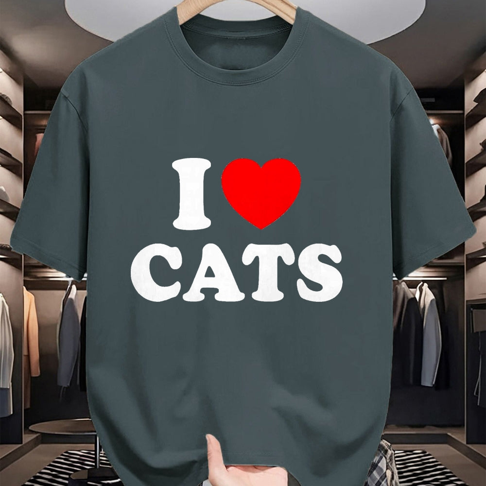 Cat Love Shirt, Funny Cat Lover Gift UnisexT-Shirt/Hoodie/Sweatshirt HLT00 - I Love Cats I Heart Cats T-Shirt, Men, Black, Small