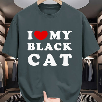 Cat Love Shirt, Funny Cat Lover Gift UnisexT-Shirt/Hoodie/Sweatshirt HLT00 - I Love My Black Cat, I Heart My Black Cat T-Shirt