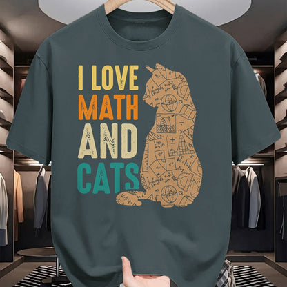 Cat Love Shirt, Funny Cat Lover Gift UnisexT-Shirt/Hoodie/Sweatshirt HLT00 - I Love Math And Cats Funny Cat Lover Math Teacher T-Shirt (1)
