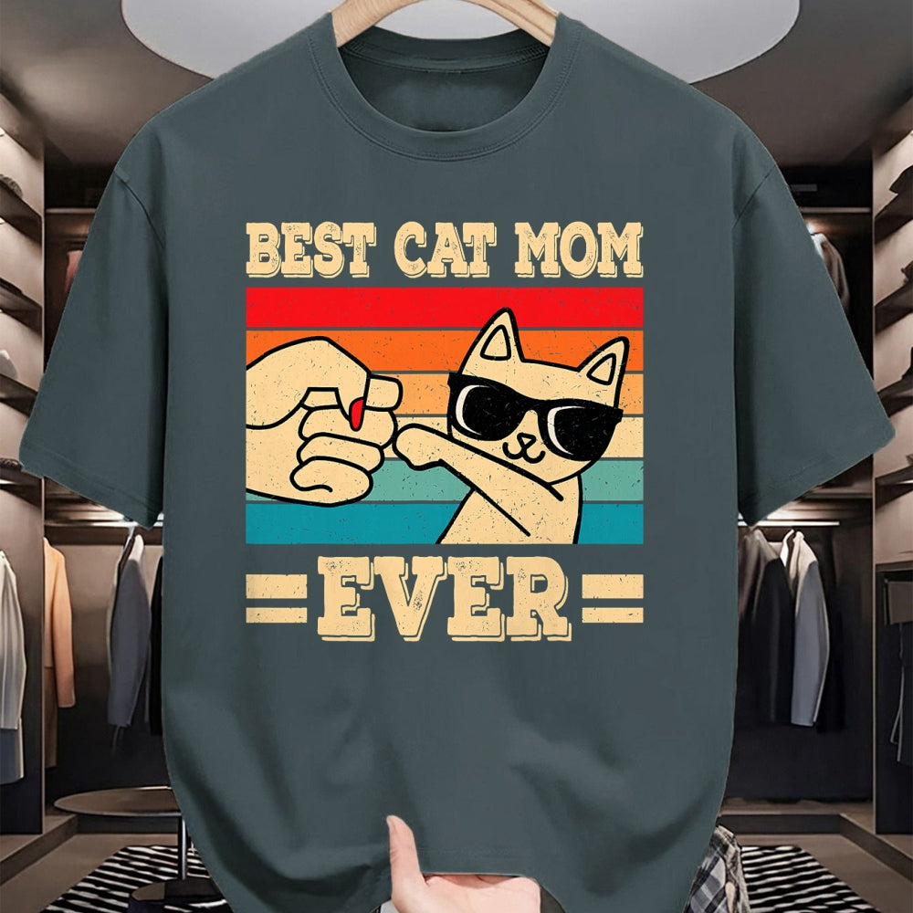 Cat Love Shirt, Funny Cat Lover Gift UnisexT-Shirt/Hoodie/Sweatshirt HLT00 - Best Cat Mom Ever Funny Vintage Kitten Lover Retro Women T-Shirt