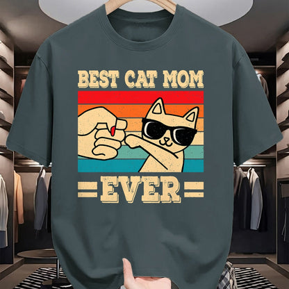 Cat Love Shirt, Funny Cat Lover Gift UnisexT-Shirt/Hoodie/Sweatshirt HLT00 - Best Cat Mom Ever Funny Vintage Kitten Lover Retro Women T-Shirt