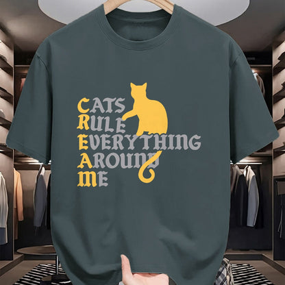 Cat Love Shirt, Funny Cat Lover Gift UnisexT-Shirt/Hoodie/Sweatshirt HLT00 - Cats Rule Everything Around Me Cat Daddy Vintage T-Shirt