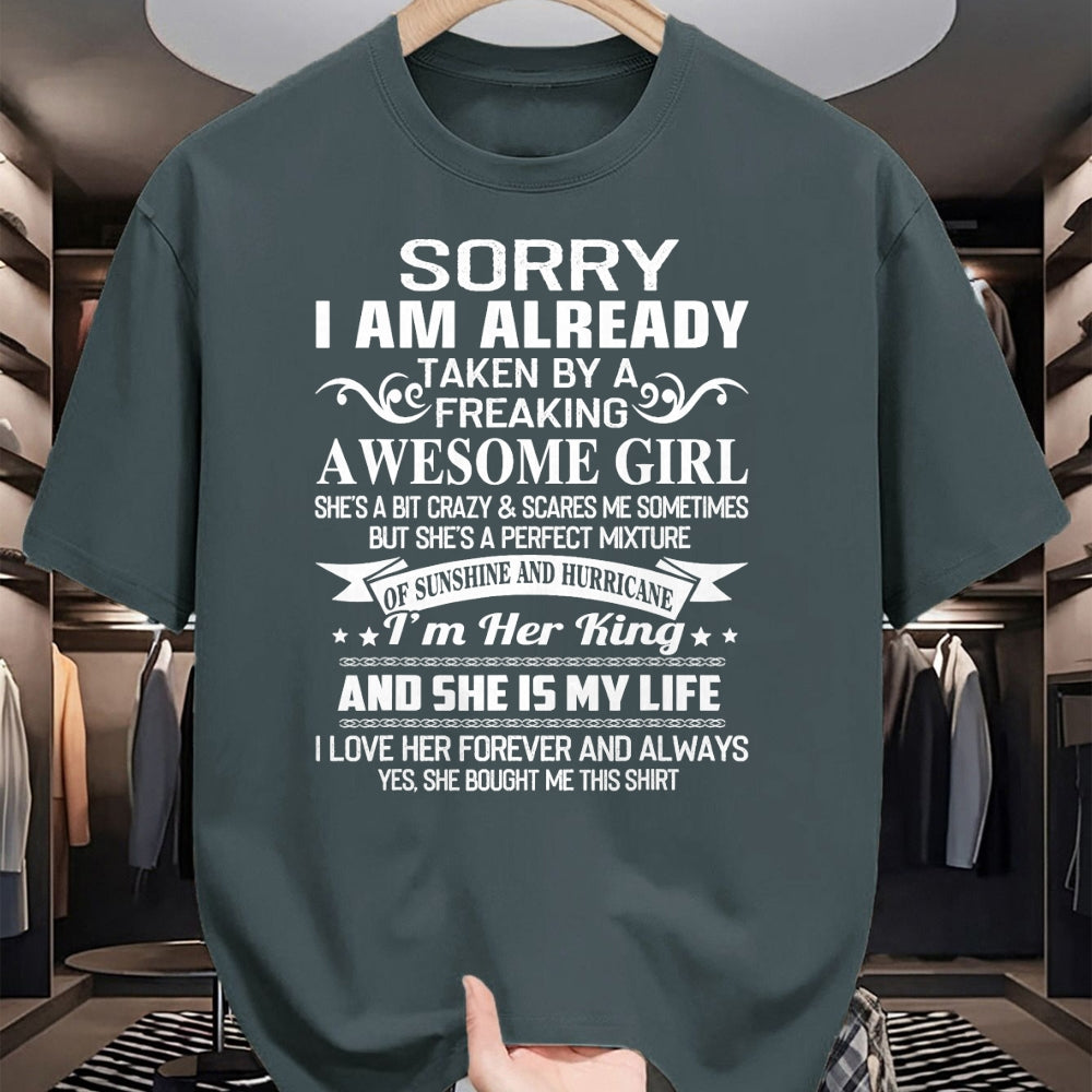 Best Husband Shirt, Wife and Husband Unisex T-Shirt/Hoodie/Sweatshirt HLT00 - Sorry I Am Already Taken By Freaking Awesome Girl Gifts T-Shirt