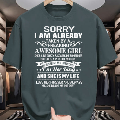 Best Husband Shirt, Wife and Husband Unisex T-Shirt/Hoodie/Sweatshirt HLT00 - Sorry I Am Already Taken By Freaking Awesome Girl Gifts T-Shirt