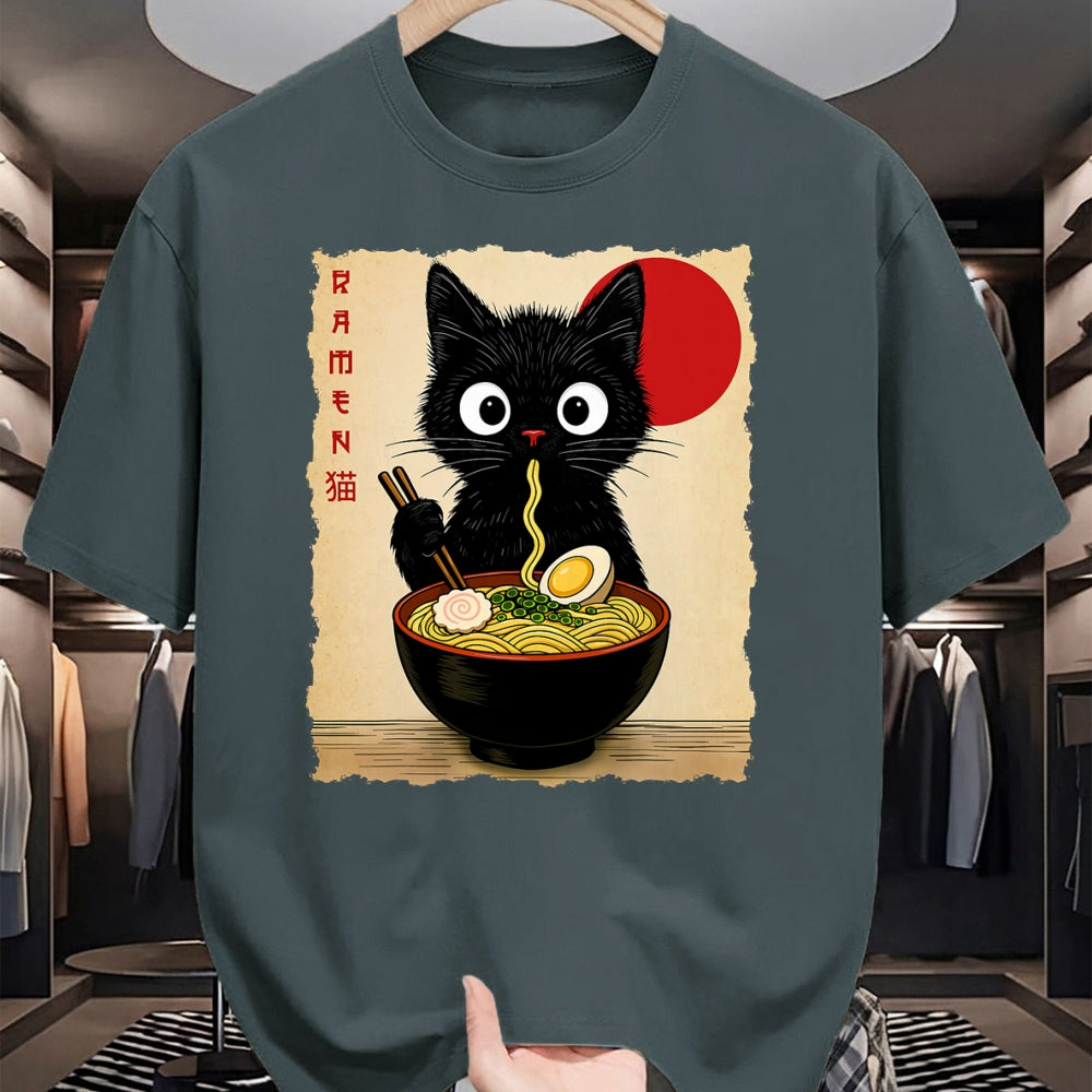 Cat Love Shirt, Funny Cat Lover Gift UnisexT-Shirt/Hoodie/Sweatshirt HLT00 - Anime Cat Ramen Japanese Funny Cat Graphic Tees Anime Gifts T-Shirt