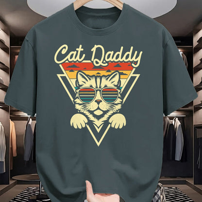 Cat Love Shirt, Funny Cat Lover Gift UnisexT-Shirt/Hoodie/Sweatshirt HLT00 - Cat Daddy Retro Sunglasses Cat Fur Dad Papa Vintage Cat Dad T-Shirt