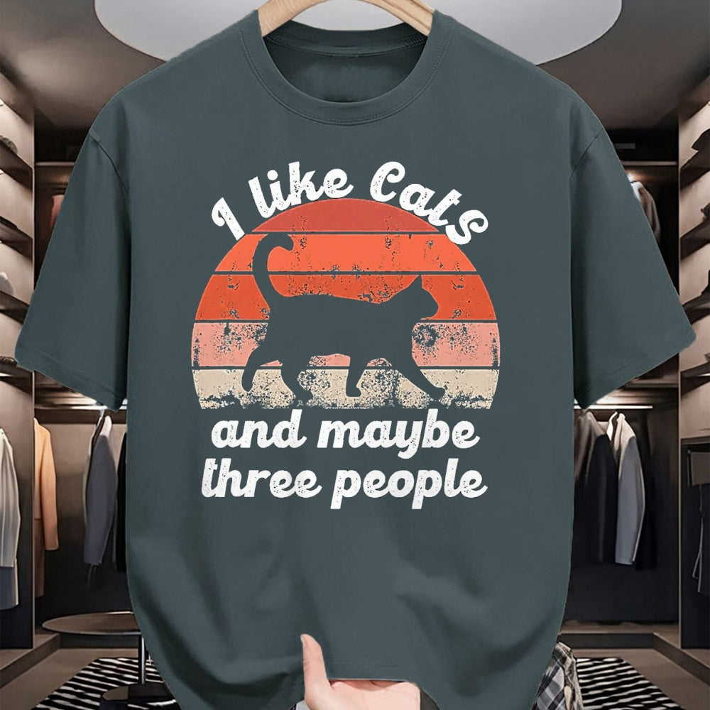 Cat Love Shirt, Funny Cat Lover Gift UnisexT-Shirt/Hoodie/Sweatshirt HLT00 - I Like Cats and Maybe 3 People T-Shirt, Men, Black, 3X-Large (1)