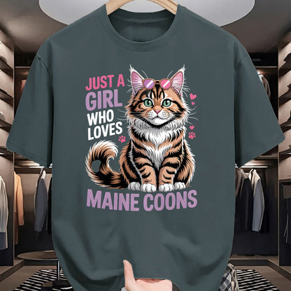 Cat Love Shirt, Funny Cat Lover Gift UnisexT-Shirt/Hoodie/Sweatshirt HLT00 - Girls Maine Coon T-Shirt