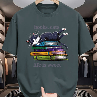 Cat Love Shirt, Funny Cat Lover Gift UnisexT-Shirt/Hoodie/Sweatshirt HLT00 - Funny Cats Books Lover Men Women T-Shirt