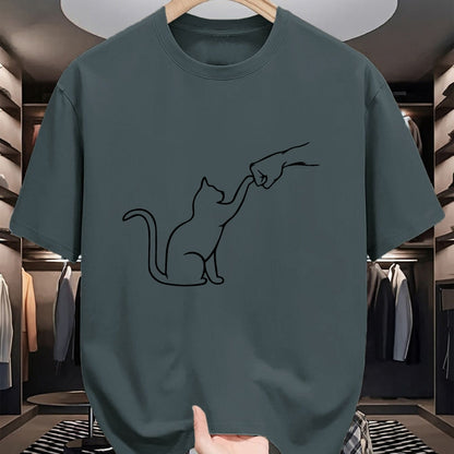 Cat Love Shirt, Funny Cat Lover Gift UnisexT-Shirt/Hoodie/Sweatshirt HLT00 - Cute Pet Tee I Love My Cat Best Friend Fist Bump Cat Lovers T-Shirt Small