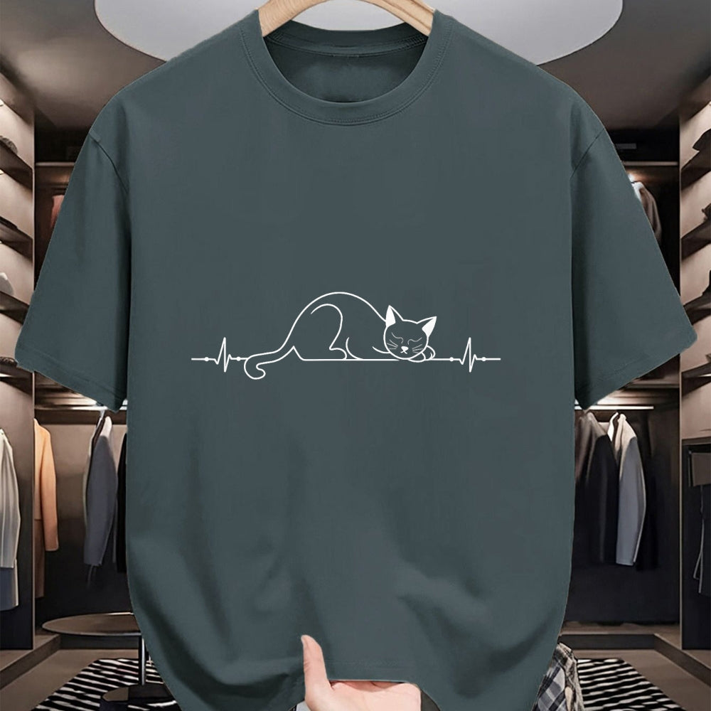 Cat Love Shirt, Funny Cat Lover Gift UnisexT-Shirt/Hoodie/Sweatshirt HLT00 - Cat Heartbeat Love Cats Women_s Girls Cat Lover T-Shirt (2)
