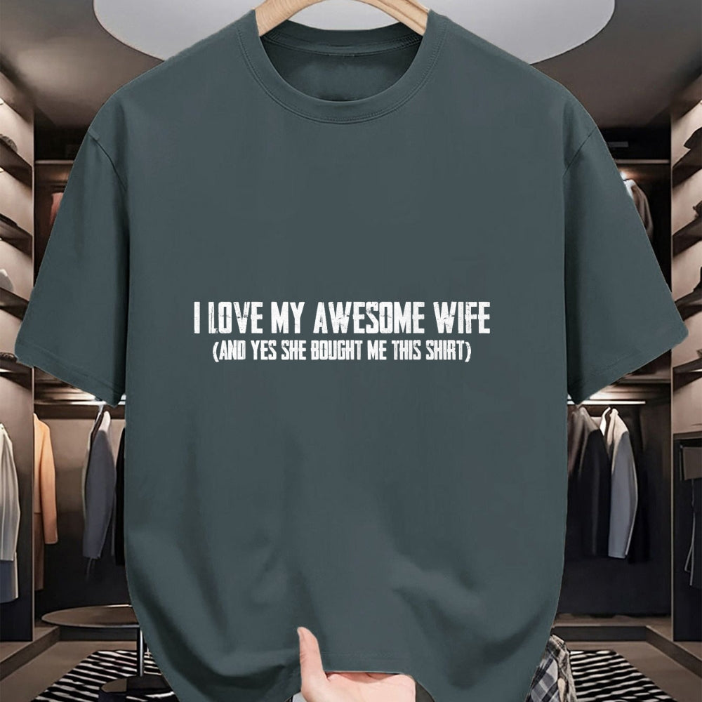 Best Husband Shirt, Wife and Husband Unisex T-Shirt/Hoodie/Sweatshirt HLT00 - I Love My Awesome Wife And Yes She Bought Me This T-Shirt