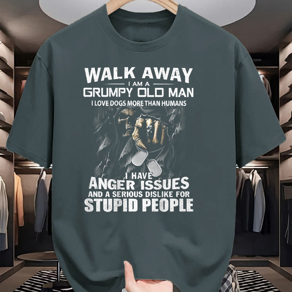 Best Husband Shirt, Wife and Husband Unisex T-Shirt/Hoodie/Sweatshirt HLT00 - Walk Away I Am A Grumpy Old Man I Love Dogs More Than Humans T-Shirt