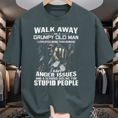 Best Husband Shirt, Wife and Husband Unisex T-Shirt/Hoodie/Sweatshirt HLT00 - Walk Away I Am A Grumpy Old Man I Love Dogs More Than Humans T-Shirt