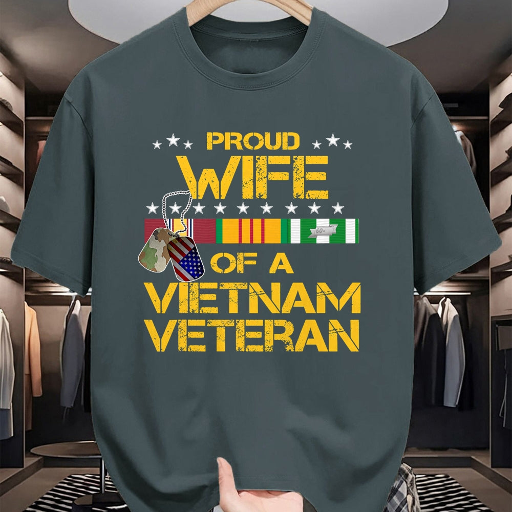 Best Husband Shirt, Wife and Husband Unisex T-Shirt/Hoodie/Sweatshirt HLT00 - Proud Wife of A Vietnam Veteran My Husband is A Hero T-Shirt T-Shirt