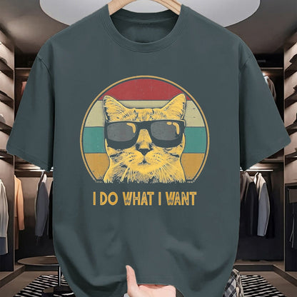 Cat Love Shirt, Funny Cat Lover Gift UnisexT-Shirt/Hoodie/Sweatshirt HLT00 - Retro Ich Mache was ich Want, cat Funny cat Lover T-Shirt, Men, Black, 3X-Large