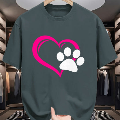 Cat Love Shirt, Funny Cat Lover Gift UnisexT-Shirt/Hoodie/Sweatshirt HLT00 - Cute I Love My Dog Puppy Cat Paw Heart T-Shirt (1)