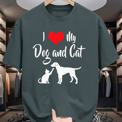 Cat Love Shirt, Funny Cat Lover Gift UnisexT-Shirt/Hoodie/Sweatshirt HLT00 - I Love My Dog And Cat T-Shirt