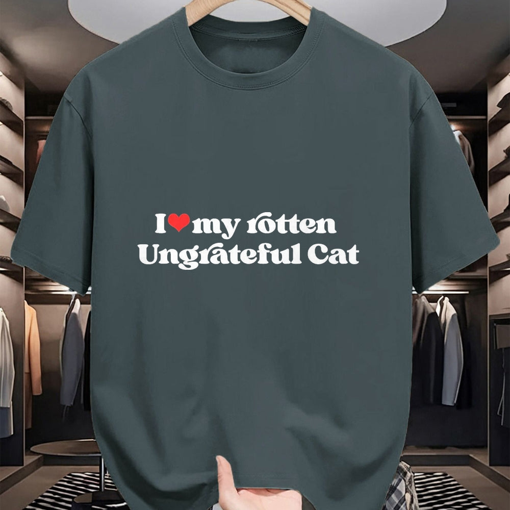 Cat Love Shirt, Funny Cat Lover Gift UnisexT-Shirt/Hoodie/Sweatshirt HLT00 - I Love My Rotten Ungrateful Cat Funny Cat Mom Dad T-Shirt, Men, Heather Blue, X-Large