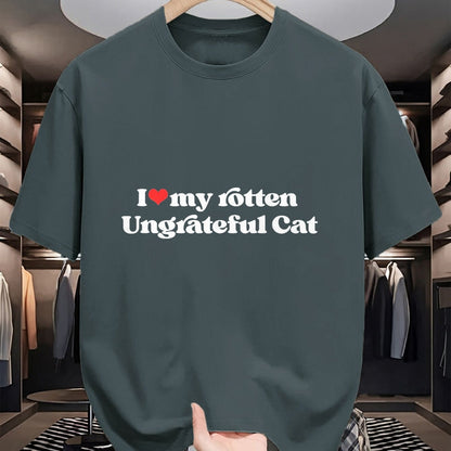 Cat Love Shirt, Funny Cat Lover Gift UnisexT-Shirt/Hoodie/Sweatshirt HLT00 - I Love My Rotten Ungrateful Cat Funny Cat Mom Dad T-Shirt, Men, Heather Blue, X-Large