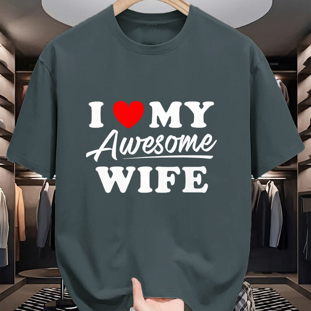 Best Husband Shirt, Wife and Husband Unisex T-Shirt/Hoodie/Sweatshirt HLT00 - I Love My Awesome Wife T Shirt for Men T-Shirt