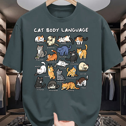 Cat Love Shirt, Funny Cat Lover Gift UnisexT-Shirt/Hoodie/Sweatshirt HLT00 - Cat Body Language Cute Cat Lover Kawaii T-Shirt