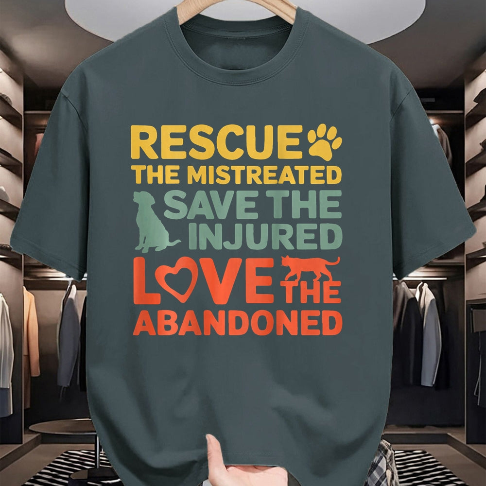 Cat Love Shirt, Funny Cat Lover Gift UnisexT-Shirt/Hoodie/Sweatshirt HLT00 - Animal Rescue Gifts Rescue the Mistreated Save the Injured Love the Abandoned Unisex T-Shirt - Black
