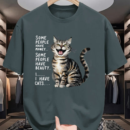 Cat Love Shirt, Funny Cat Lover Gift UnisexT-Shirt/Hoodie/Sweatshirt HLT00 - Some People Have Money Have Beauty I Have Cats T-Shirt