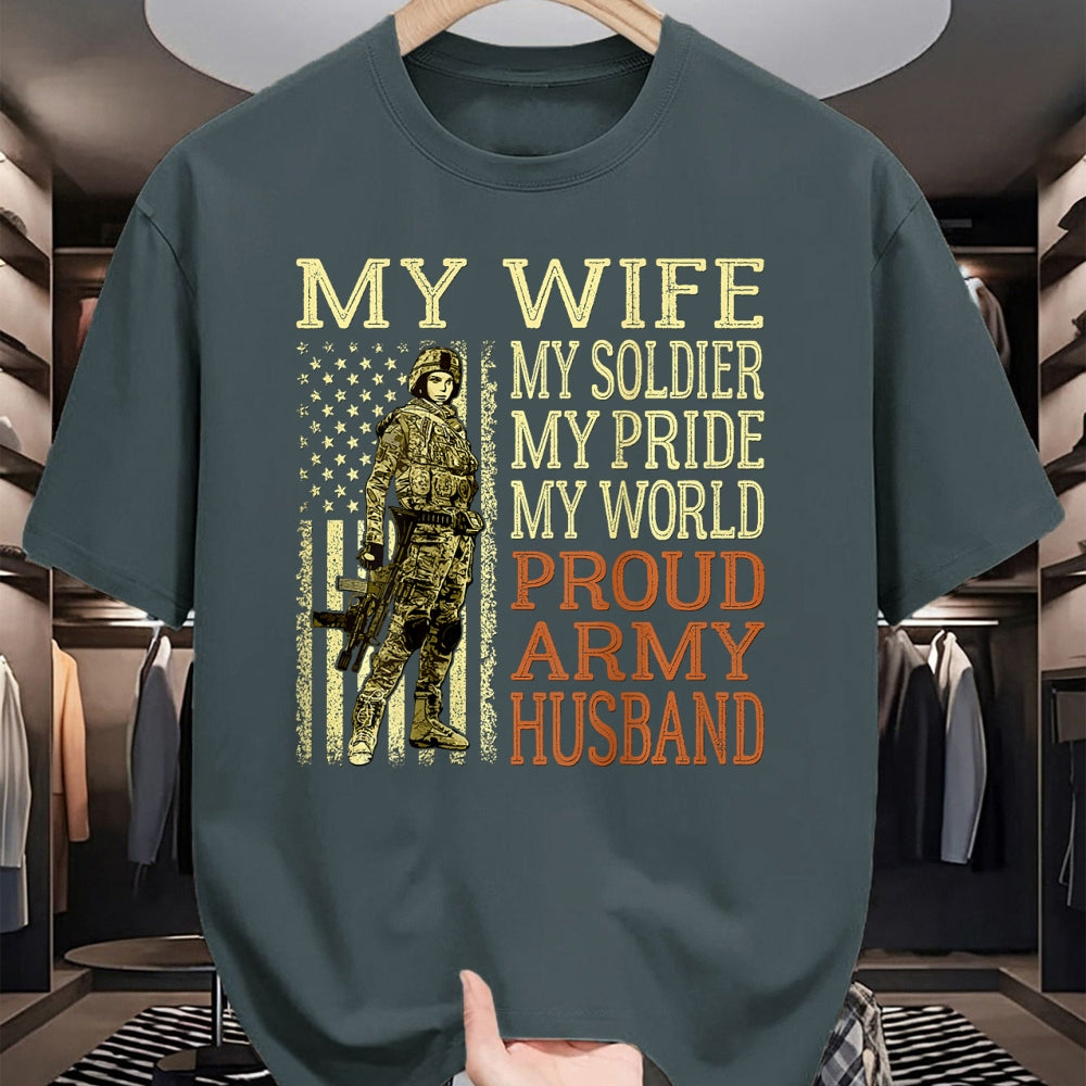 Best Husband Shirt, Wife and Husband Unisex T-Shirt/Hoodie/Sweatshirt HLT00 - My Wife My Soldier Hero - Proud Army Husband Military Spouse T-Shirt