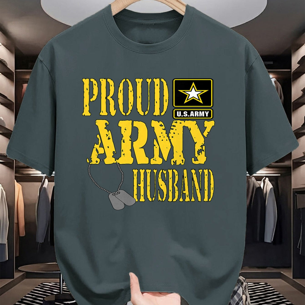 Best Husband Shirt, Wife and Husband Unisex T-Shirt/Hoodie/Sweatshirt HLT00 - Mens Proud Army Husband Shirt Military Pride T Shirt T-Shirt