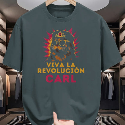 Cat Love Shirt, Funny Cat Lover Gift UnisexT-Shirt/Hoodie/Sweatshirt HLT00 - Women_s Viva La Revolucion Carl Funny Cat V-Neck T-Shirt