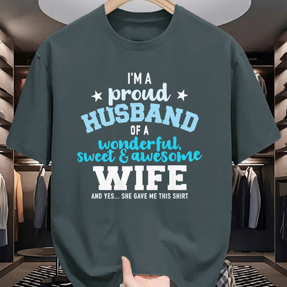 Best Husband Shirt, Wife and Husband Unisex T-Shirt/Hoodie/Sweatshirt HLT00 - Proud husband wonderful and sweet wife T-Shirt