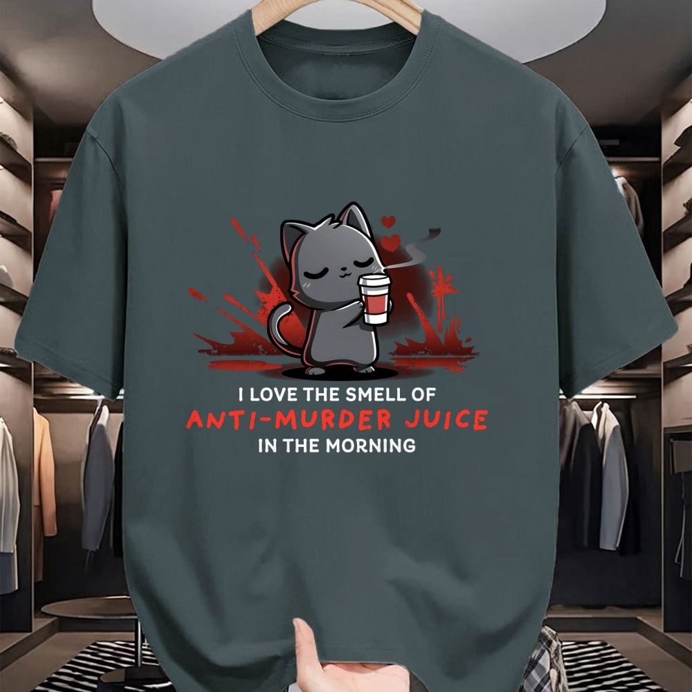 Cat Love Shirt, Funny Cat Lover Gift UnisexT-Shirt/Hoodie/Sweatshirt HLT00 - Cat Drink Coffee I Love The Smell Of Anti Murder Juice Long Sleeve T-Shirt