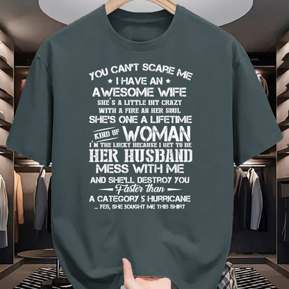 Best Husband Shirt, Wife and Husband Unisex T-Shirt/Hoodie/Sweatshirt HLT00 - You can’t scare me i have an awesome wife T-Shirt