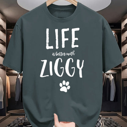 Cat Love Shirt, Funny Cat Lover Gift UnisexT-Shirt/Hoodie/Sweatshirt HLT00 - Ziggy Cat Name T-Shirt Gift Shirt T-Shirt - Black, Small - Cat Lovers (Adult Males and Females) - Un