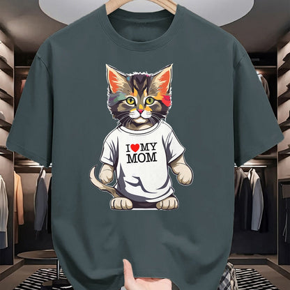 Cat Love Shirt, Funny Cat Lover Gift UnisexT-Shirt/Hoodie/Sweatshirt HLT00 - Cute Cat In I Love My Mom Shirt For Best Cat_s Mom Ever T-Shirt