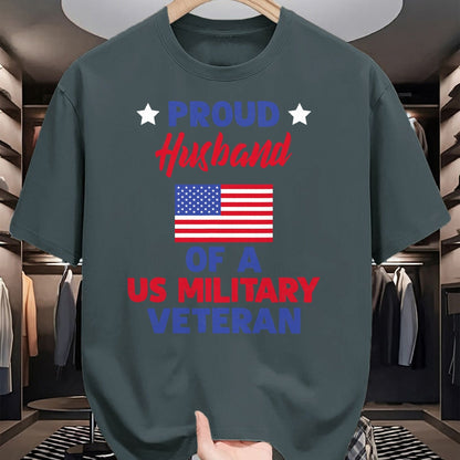 Best Husband Shirt, Wife and Husband Unisex T-Shirt/Hoodie/Sweatshirt HLT00 - Proud Husband Of A US Military Veteran - Veteran_s Day T-Shirt