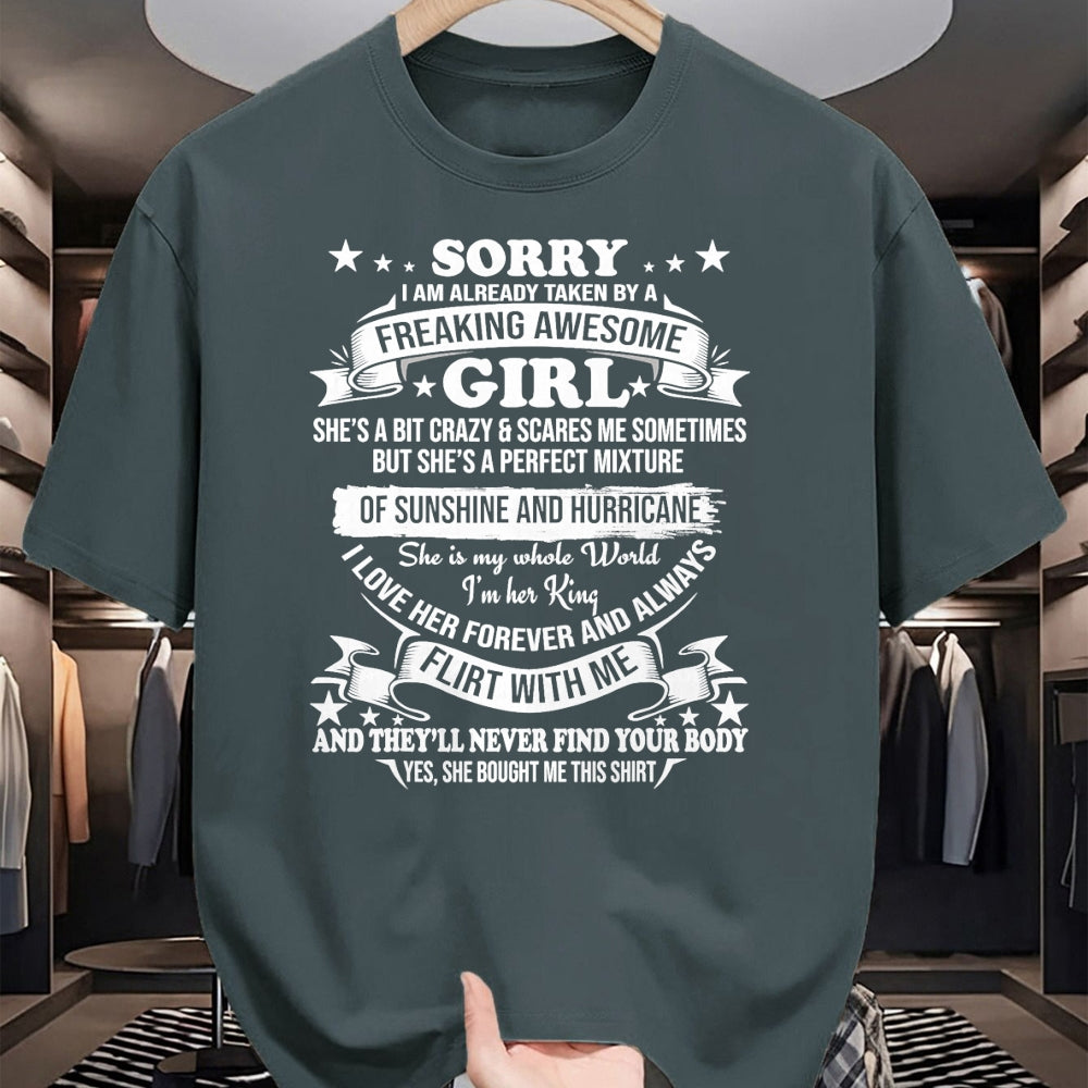 Best Husband Shirt, Wife and Husband Unisex T-Shirt/Hoodie/Sweatshirt HLT00 - Sorry I am Already Taken by Awesome Girl Shirt Valentine Day T-Shirt