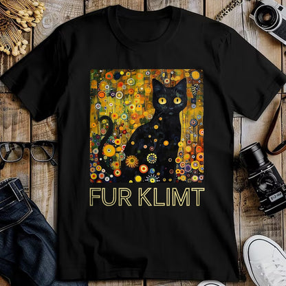 Cat Love Shirt, Funny Cat Lover Gift UnisexT-Shirt/Hoodie/Sweatshirt HLT00 - Black Cat in Klimt Painting, Cat Lover, Artist Art Student T-Shirt, Men, Black, 3X-Large