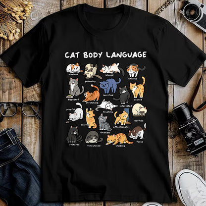 Cat Love Shirt, Funny Cat Lover Gift UnisexT-Shirt/Hoodie/Sweatshirt HLT00 - Cat Body Language Cute Cat Lover Kawaii T-Shirt