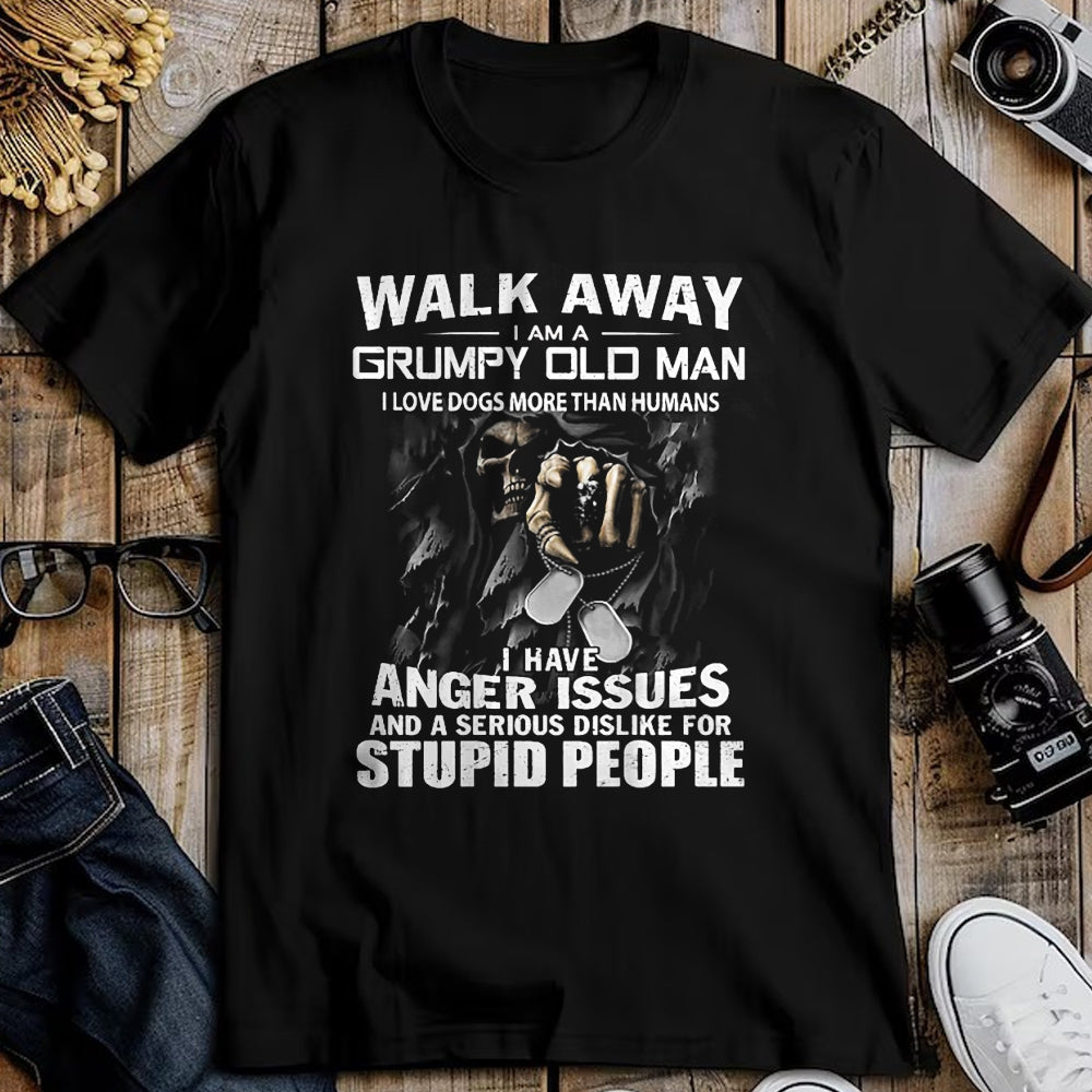 Best Husband Shirt, Wife and Husband Unisex T-Shirt/Hoodie/Sweatshirt HLT00 - Walk Away I Am A Grumpy Old Man I Love Dogs More Than Humans T-Shirt