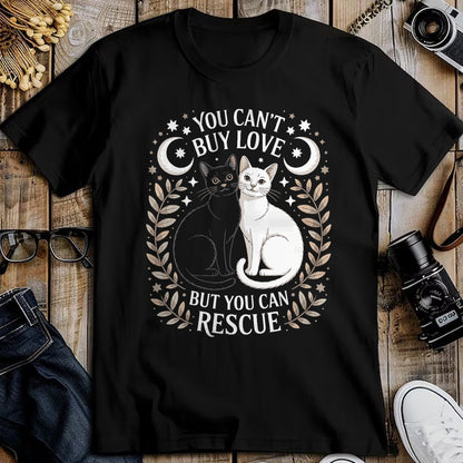 Cat Love Shirt, Funny Cat Lover Gift UnisexT-Shirt/Hoodie/Sweatshirt HLT00 - Women_s You Can_t Buy Love But You Can Rescue It Cat Lovers V-Neck T-Shirt