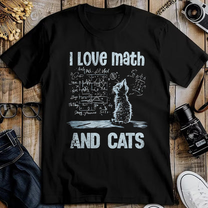 Cat Love Shirt, Funny Cat Lover Gift UnisexT-Shirt/Hoodie/Sweatshirt HLT00 - I Love Math and Cats Funny Cat Lover Science Teacher Student T-Shirt