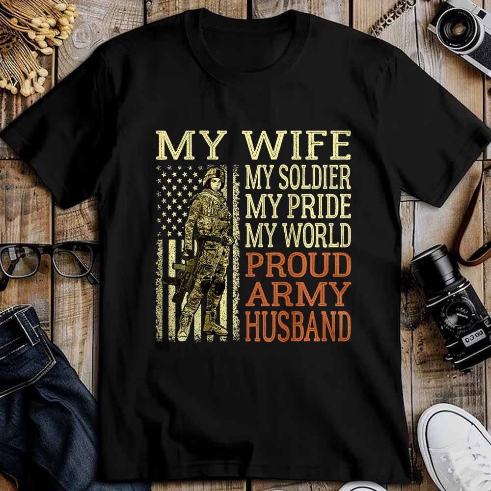 Best Husband Shirt, Wife and Husband Unisex T-Shirt/Hoodie/Sweatshirt HLT00 - My Wife My Soldier Hero - Proud Army Husband Military Spouse T-Shirt